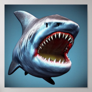 Grote kaken zoals haai poster