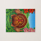 Grote kalkoen bloemenveld legpuzzel (Horizontaal)