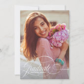 Grote kalligrafie Afstuderen Foto ID904 Bedankkaart (Voorkant)