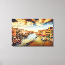 Grote Kanaal van Venetië met gondels Canvas Print