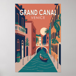 Grote Kanaal Venetië Reizen Kunst Vintage Poster