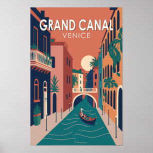 Grote Kanaal Venetië Reizen Kunst Vintage Poster