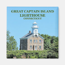 Grote Kapitein Island Lighthouse Connecticut Magne Magneet