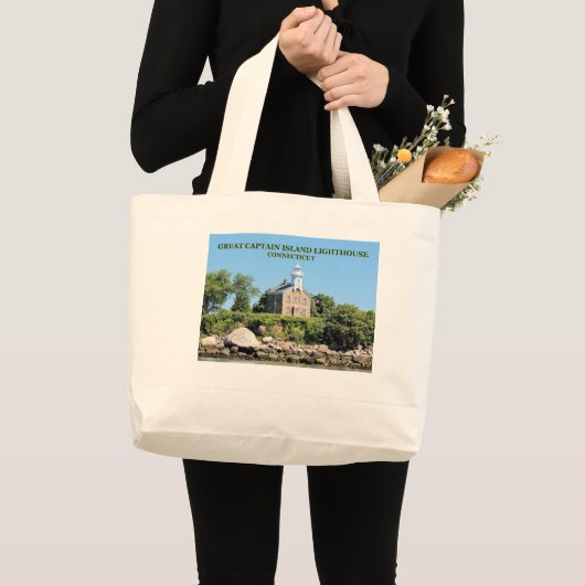 Grote Kapitein Island Lighthouse, CT Canvas tas (Voorkant (product))