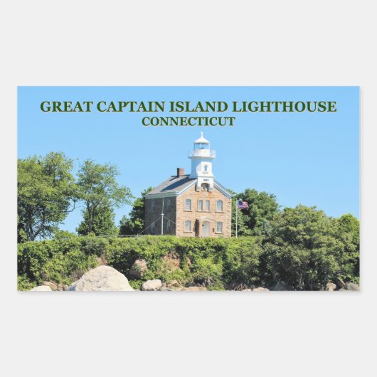 Grote Kapitein Island Lighthouse, CT Stickers (Voorkant)