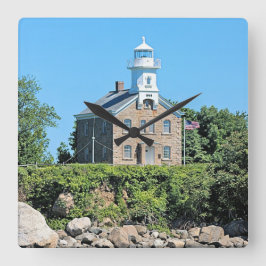 Grote Kapitein Island Lighthouse, CT Wall Clock Vierkante Klok