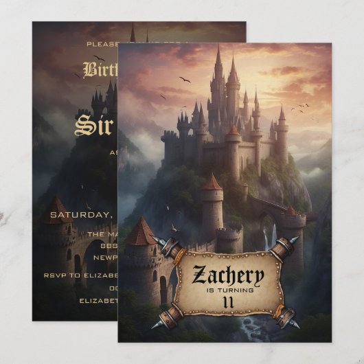 *~* Grote Kasteel Middeleeuwse Fantasie AP88 Verja Kaart (Voorkant / Achterkant)