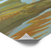 Grote kat-acrylverf in tijger zwemmen poster (Hoek)