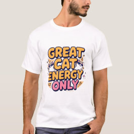 Grote Kat Energie Schattig Kat Design T-shirt