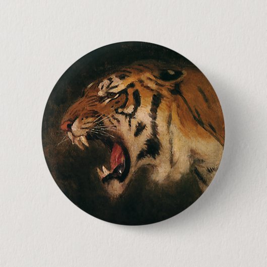 grote kat in de grote tijger, wilde dieren ronde button 5,7 cm (Voorkant)
