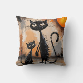 Grote Kat Kleine Kat Halloween Kussen