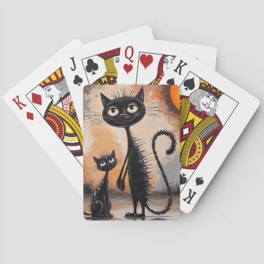 Grote Kat Kleine Kat Halloween Pokerkaarten (Achterkant)