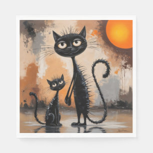 Grote Kat Kleine Kat Halloween Servet