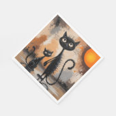Grote Kat Kleine Kat Halloween Servet (Hoek)
