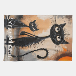 Grote Kat Kleine Kat Halloween Theedoek