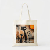 Grote Kat Kleine Kat Halloween Tote Bag (Voorkant)
