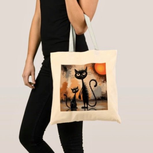 Grote Kat Kleine Kat Halloween Tote Bag