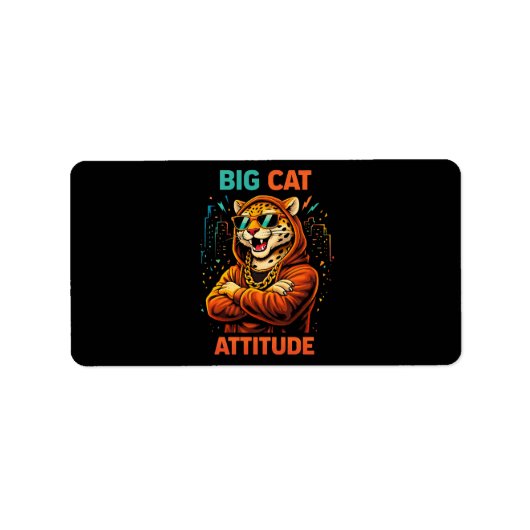 Grote Katachtige Attitude Etiket (Voorkant)