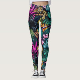 Grote Katachtige Dromen Naadloos Oppervlaktepatroo Leggings