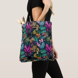 Grote Katachtige Dromen Naadloos Oppervlaktepatroo Tote Bag