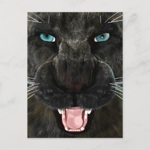 Grote Katachtige Zwarte Panter Feestdagenkaart