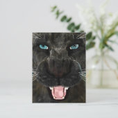 Grote Katachtige Zwarte Panter Feestdagenkaart (Staand voorkant)