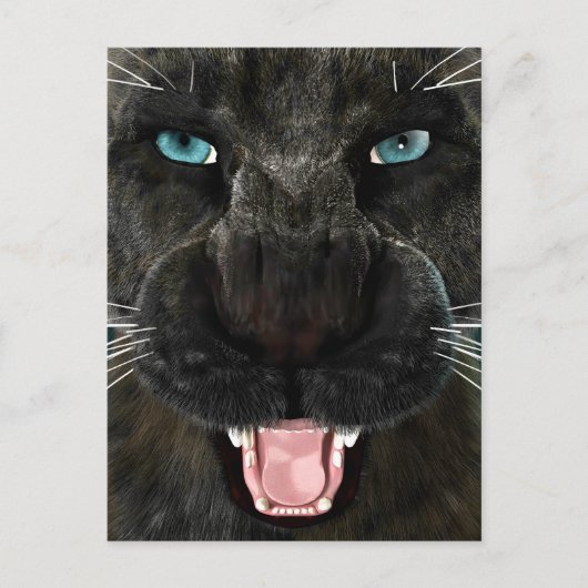 Grote Katachtige Zwarte Panter Feestdagenkaart (Voorkant)
