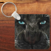 Grote Katachtige Zwarte Panter Sleutelhanger (Voorkant)