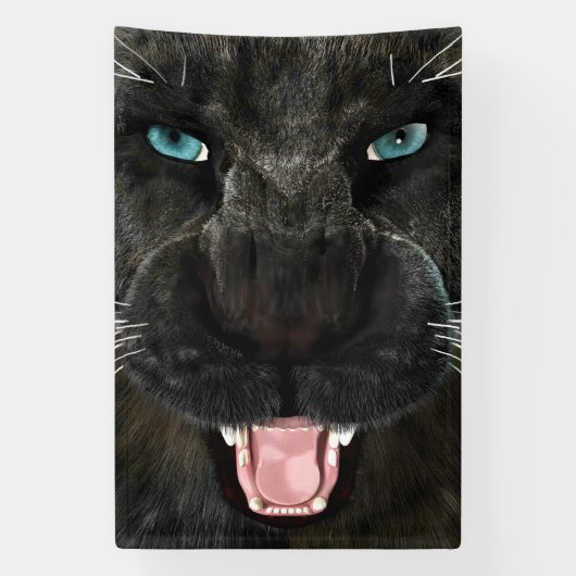 Grote Katachtige Zwarte Panter Spandoek (Verticaal)