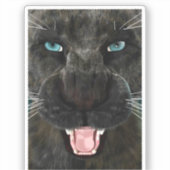Grote Katachtige Zwarte Panter Sticker (Voorkant)