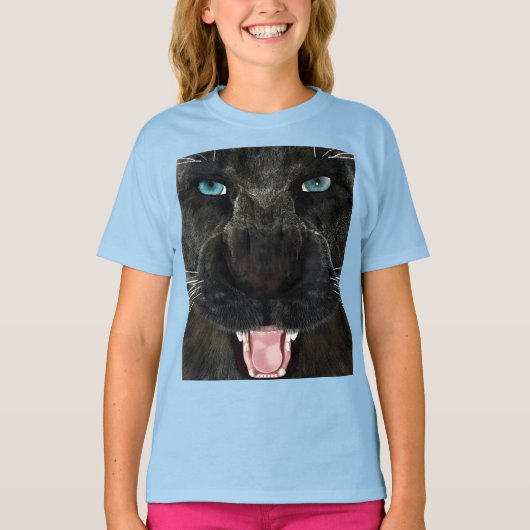 Grote Katachtige Zwarte Panter T-shirt (Voorkant)