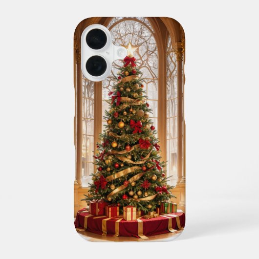 Grote Kathedraal Kerstboom iPhone 16 Hoesje (Achterkant)