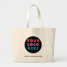 Grote katoenen boodschappentas met logo zonder min