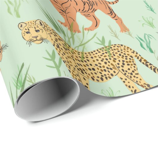 Grote katten in de gras cadeaupapier (Rol Hoek)