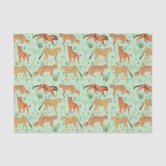 Grote katten in de gras tissuepapier (Voorkant)