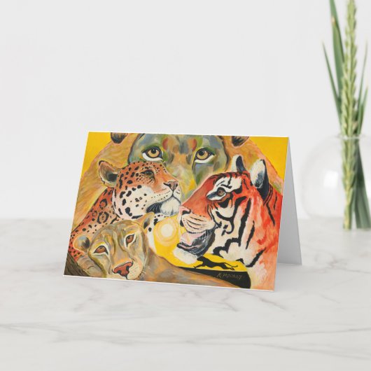 Grote katten ontwerpen feestdagen kaart (Voorkant)