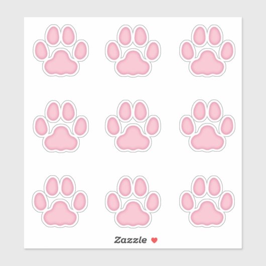 Grote kattenschilderafdrukken Pimk Animal Tracks-k Sticker (Vel)