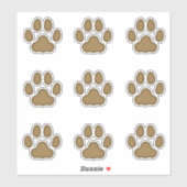 Grote kattenverf drukt donkerdiersporen sticker (Vel)