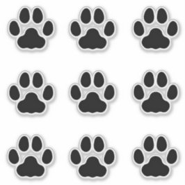Grote kattenverf drukt zwarte dierlijke trackdalen sticker