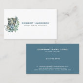 Grote kattenwilde dierenillustratie visitekaartje (Voorkant / Achterkant)