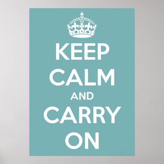 Grote 'Keep Calm' en 'Carry on Sky Blue Poster' Poster (Voorkant)