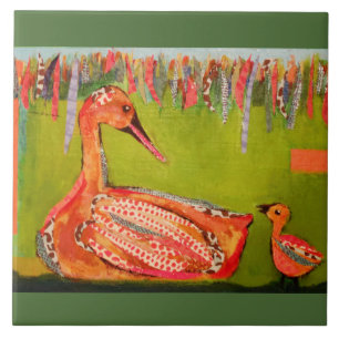 Grote keramische foto-tegel (6 inch) met kofferopp tegeltje