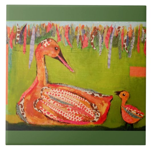 Grote keramische foto-tegel (6 inch) met kofferopp tegeltje (Voorkant)