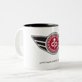 Grote keramische mok met rode MCR-logo (Voorkant links)