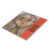 Grote keramische Tegel Grappig, grillig, Schattige Tegeltje (Zijkant)