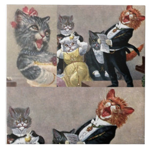 Grote Keramische Tegel, Grappig Katten Briefkaart Tegeltje