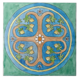 Grote keramische tegel in Siciliaanse stijl "Lemon Tegeltje