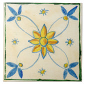 Grote keramische tegel in Siciliaanse stijl "Pink" Tegeltje (Voorkant)