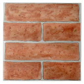 Grote keramische tegel met faux brick design brick tegeltje (Voorkant)