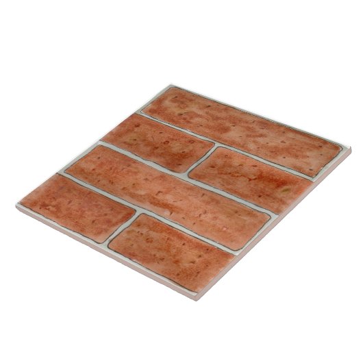 Grote keramische tegel met faux brick design brick tegeltje (Zijkant)